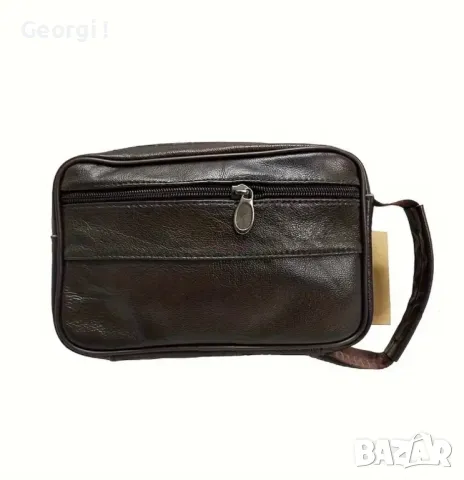 Малка ръчна мъжка чантичка тип Борсета / Кафява естествена кожа!, снимка 7 - Чанти - 49718303