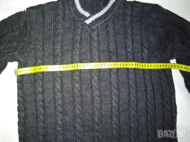 Нов мъжки пуловер едра плетка S размер, снимка 3 - Пуловери - 44973840