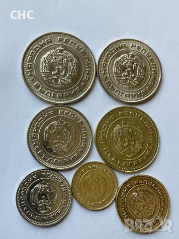 Монети 1990 година 1, 2, 5, 10, 20, 50 стотинки и 1 лев. Пълен лот., снимка 6 - Нумизматика и бонистика - 51309542