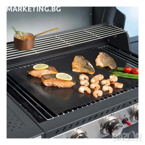 Протектор за барбекю BBQ NoStik, 40x50см., до 260°,  черен, в кутия, снимка 2 - Барбекюта - 50457631
