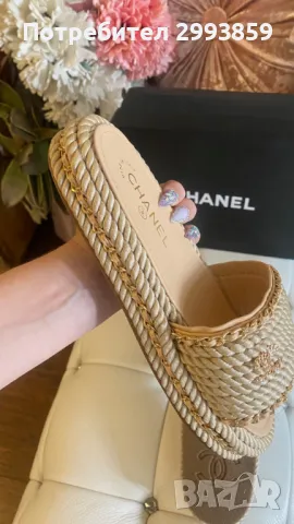 чехли Шанел*Chanel braided sandals*38,39, снимка 6 - Чехли - 47178693