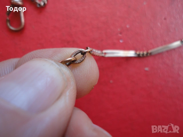 Позлатен кюстек верижка джобен часовник Double SP Gund, снимка 6 - Мъжки - 54095701