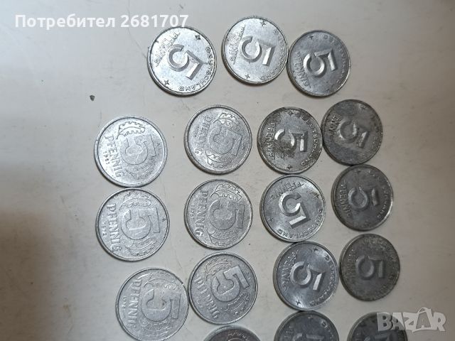 Монети 5 пфениг ГДР , снимка 3 - Нумизматика и бонистика - 45902231