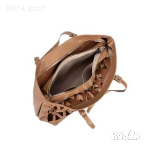 Дамска чанта с вътрешен несесер и решетъчен дизайн, снимка 7 - Чанти - 50485705