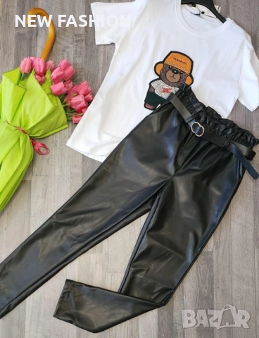 Дамски Кожени Панталони с Лека Вата ✨, снимка 2 - Панталони - 52312089