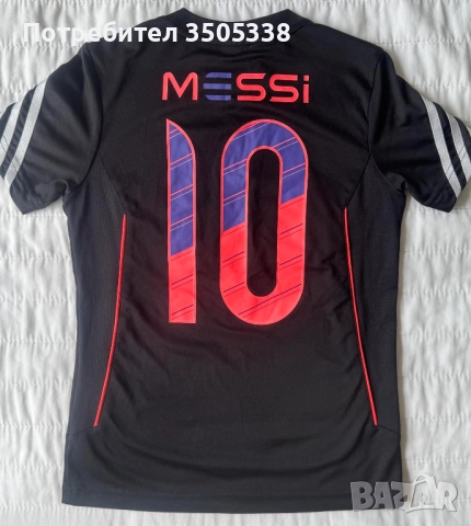 Детска Футболна фланелка ADIDAS MESSI 10 Black kids 8-10 г., снимка 2 - Детски тениски и потници - 51552404