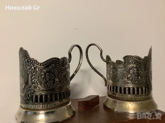 Подставка за чаши производство СССР мелихиор отличен състояние Пространство”цена за брой, снимка 2 - Антикварни и старинни предмети - 53456054