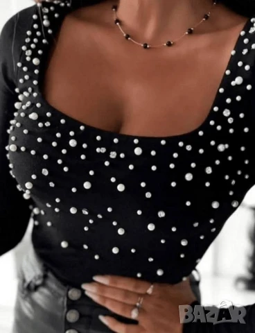 блузи с перли , снимка 3 - Блузи с дълъг ръкав и пуловери - 51319199