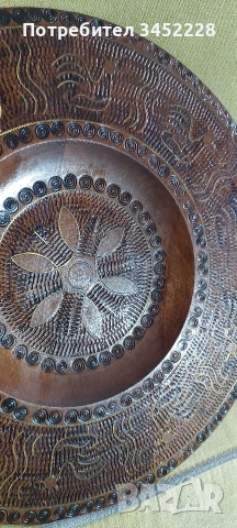 Пано дървено инкрустирано с месинг 30см за ценители , снимка 2 - Декорация за дома - 54015311