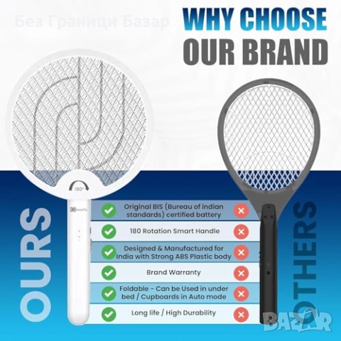 Нова електрическа ракета срещу комари с UV и 180° сгъване Убиец мухи насекоми, снимка 2 - Други стоки за дома - 52379578