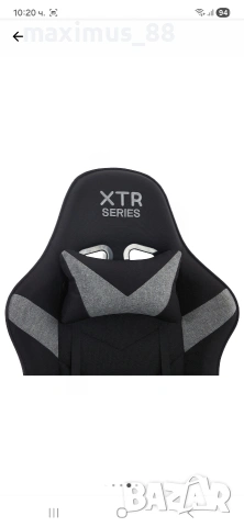 Геймърски стол от плат EXTREME XTR Тъмно сив, снимка 7 - Столове - 53744698