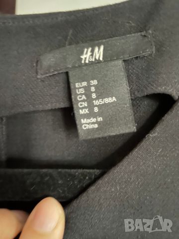 H&M Къса черна рокля, S-M, снимка 3 - Рокли - 45641324