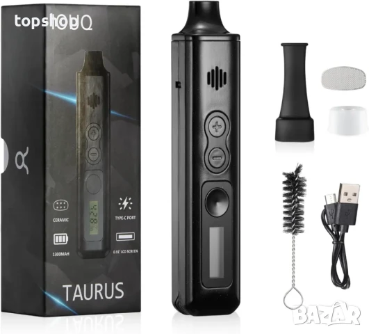 НОВ Керамичен Вайп IOUQ TAURUS с нагревателна камера, LCD дисплей, температурен контрол, USB Type C, снимка 2 - Друга електроника - 50552532