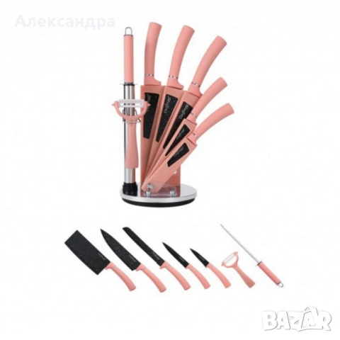Комплект кухненски н о ж о в е 8 в 1 с въртяща се стойка Cheffinger за подредена кухня, снимка 5 - Други - 53186747