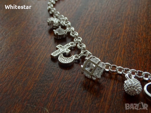 Посребрено дамско колие, снимка 3 - Гривни - 53623032