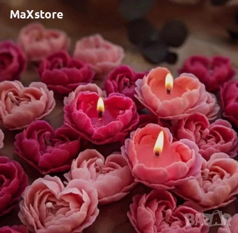 3D роза сърце 2 размера Силиконов молд форма за свещи гипс сапун смола фондан за декорация на торта , снимка 5 - Форми - 52060641