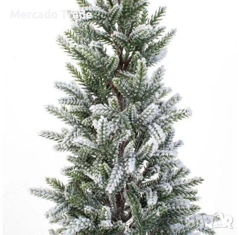 Декоративна коледна снежна ела със саксия и LED осветление, 60см, снимка 2 - Декорация за дома - 52632197
