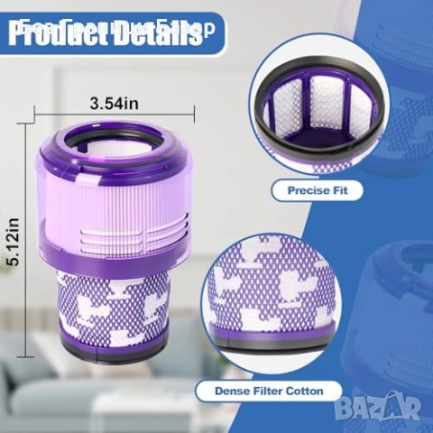 Нов Резервен филтър Dyson V11 V15 H13 Многократен миещ се за прахосмукачка, снимка 6 - Прахосмукачки - 54101071