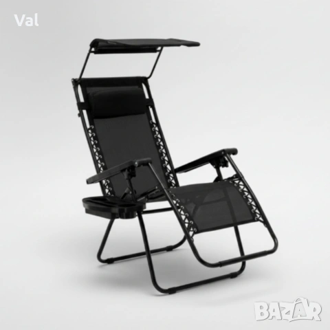 Сгъваем градински шезлонг с поставка, джоб, възглавница и сенник , снимка 9 - Градински мебели, декорация  - 53822801