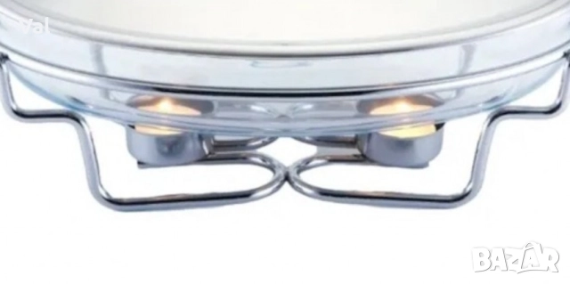 Съд за затопляне Bohmann, 3л овал, две свещи, стоманен капак, стъкло, инокс, снимка 4 - Съдове за готвене - 52478206