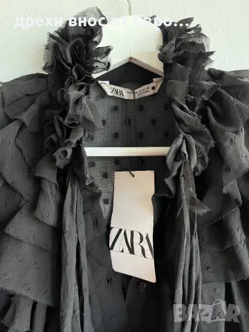 ZARA черна риза, снимка 4 - Ризи - 50153172