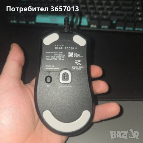 Гейминг мишка Razer - DeathAdder V3, снимка 3 - Клавиатури и мишки - 54257552