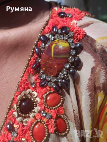 Уникален кафтан ,коприна и камъни и рокля по модел-Gaultier, снимка 5 - Рокли - 46434682