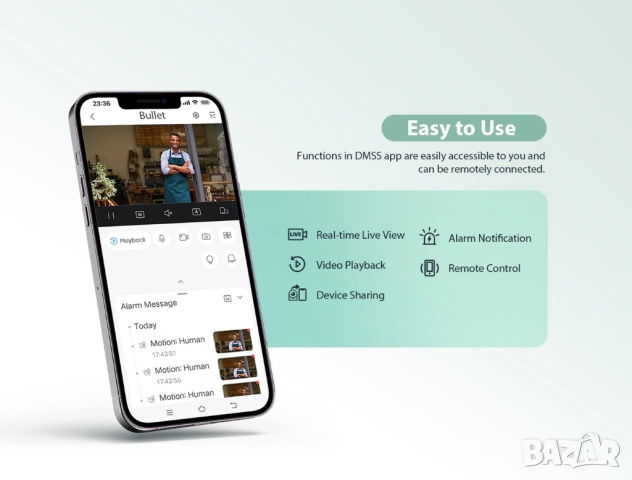 4MP WiFi IP Камера Dahua F4C-LED-0280B - Външна, Цветно нощно виждане, снимка 10 - IP камери - 53714848