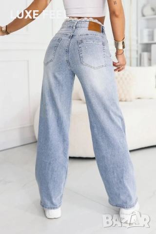 ✨Дънки с Камъни и Дантела , снимка 2 - Дънки - 53847902