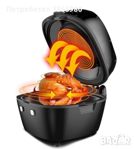 Фритюрник за пържене без мазнина Air Fryer, снимка 3 - Фритюрници - 45821496