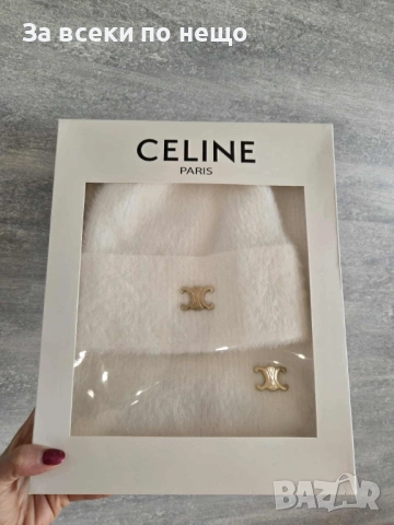 Celine Комплект Шал И Шапка Селин - Налични Различни Цветове Код L-A14, снимка 5 - Шалове - 53217136
