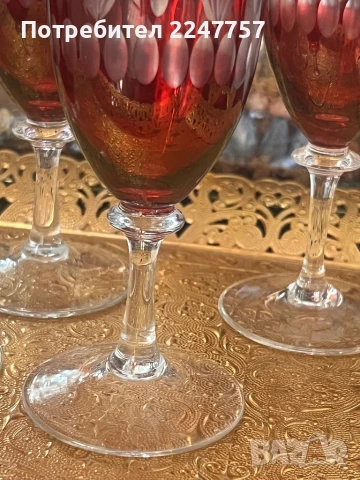 Кристални чаши рубин , снимка 2 - Чаши - 51094951