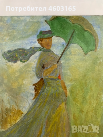 картина дама с чадър, снимка 5 - Картини - 52029492