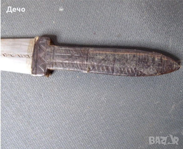 50см СТАРА ИЗКЛЮЧИТЕЛНО АТРАКТИВНА ОРИЕНТАЛСКА КАМА +МАЛКА, снимка 8 - Антикварни и старинни предмети - 53664257