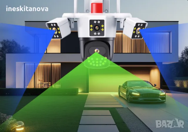 Безжична 4G WiFi камера за наблюдение с триекранен монитор,водоустойчива., снимка 2 - Други - 48347207