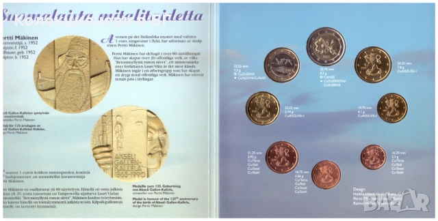 СЕТ ЕВРОМОНЕТИ 2001 ГОДИНА - ФИНЛАНДИЯ, снимка 3 - Нумизматика и бонистика - 53522454