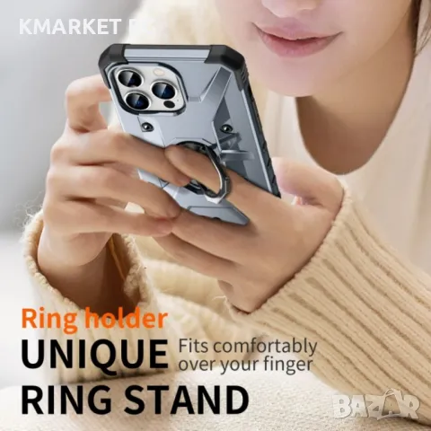 Apple iPhone 14 Pro Max Удароустойчив Ring Holder Калъф и Протектор, снимка 9 - Калъфи, кейсове - 47941415