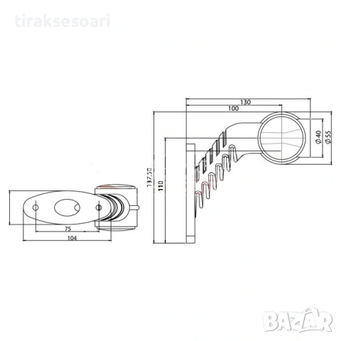 Комплект 2 бр. Рогчета 130 мм LED Неон ефект – Гумени странични габарити 12V-24V за камион и ремарке, снимка 2 - Аксесоари и консумативи - 53699193