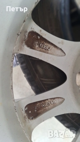 ОРИГИНАЛНИ АЛУМИНИЕВИ ДЖАНТИ ЗА МАЗДА -4Х100Х54-15цола, снимка 6 - Гуми и джанти - 53632405