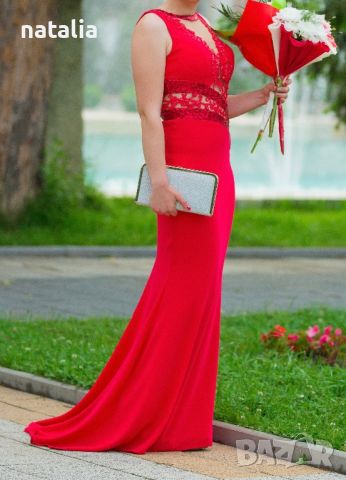 Официална рокля светло червено 