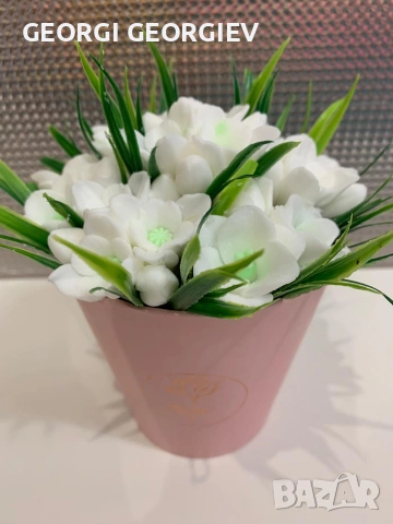 цветя изработени с глицеринов ароматен сапун и Българска роза 🌹 Стара Загора Център бивше кино , снимка 5 - Декорация за дома - 53076051