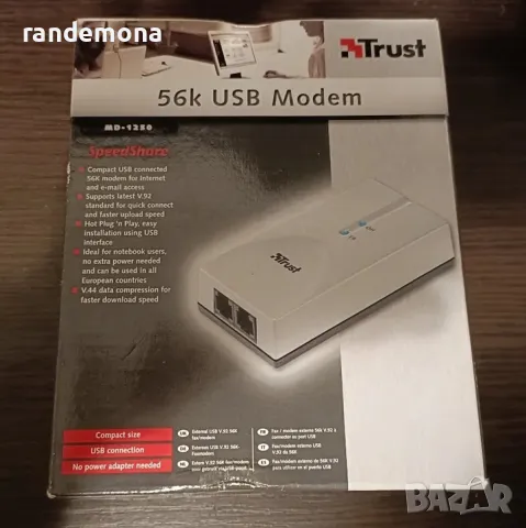 Trust 56K V92 USB Modem модем 56 Кбит/с, снимка 1