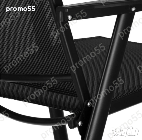 Градински стол метален, сгъваем, максимално тегло 150кг, черен, снимка 11 - Градински мебели, декорация  - 51570476