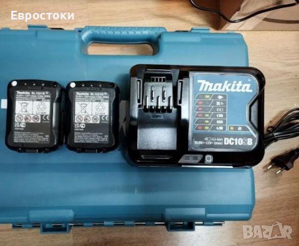 Комплект Makita зарядно устройство ВС10SB с 2 батерии BL1021B, капацитет на батерии 2.0 Ah, снимка 4 - Други инструменти - 46700405