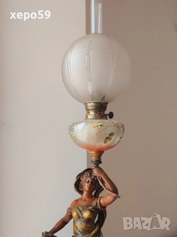 Антикварна газена лампа -19 век., 1 500 €/височина 60 см./, снимка 15 - Антикварни и старинни предмети - 52310300