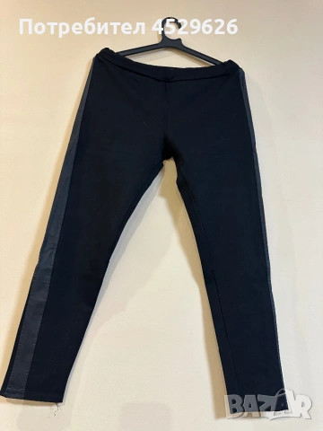 Черен клин с кожени кантове