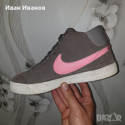 NIKE BLAZER MID LR WMNS DARK MUSHROOM / POLARIZED PINK  номер 41, снимка 7 - Маратонки - 45457022