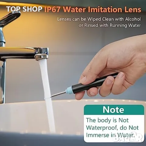 Нова 5MP 360° Камера за Почистване на Уши, IP67, Ултратънка - Черна, снимка 3 - Bluetooth тонколони - 50016036