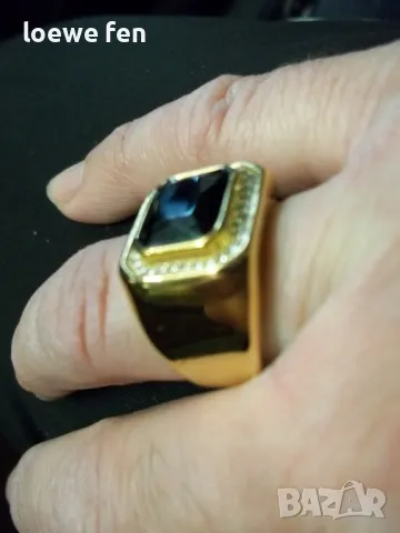 Мъжки пръстен благородна стомана позлатен златен цвят !, снимка 16 - Пръстени - 50275315