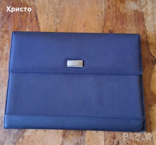 чанта папка луксозна за документи синя Марксман Marksman Размер А4